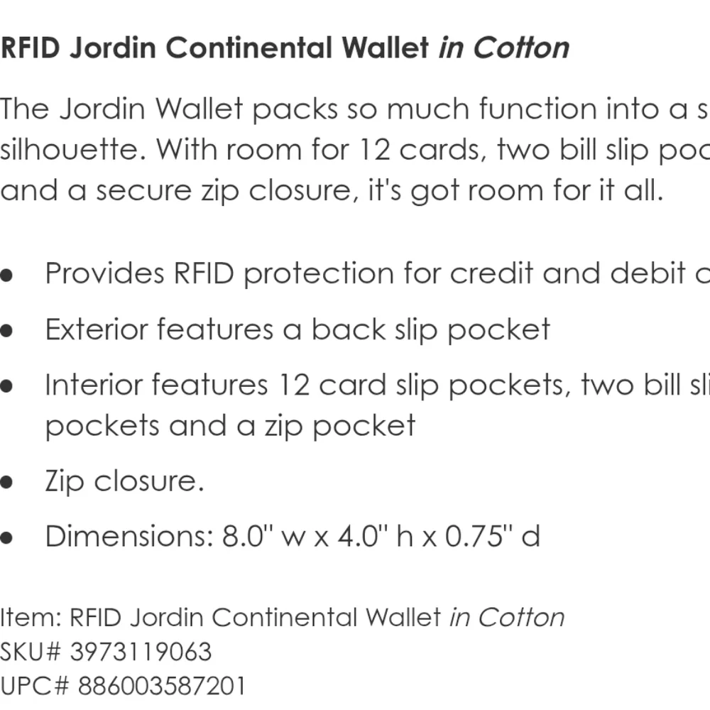 Vera Bradley Jordin Continental Wallet Flamingo Garden NWT - Picture 4 of 4